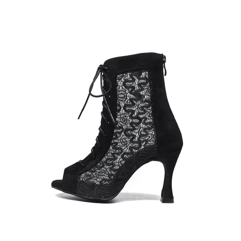High Heel Suede Lace up Boot
