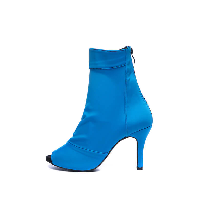 Blue Open Toe High Heels Dance Shoe Boots HIPPOSEUS