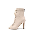Apricot Open Toe Stiletto Jazz Dance Boots