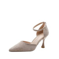 Apricot Suede Closed Toe Pumps