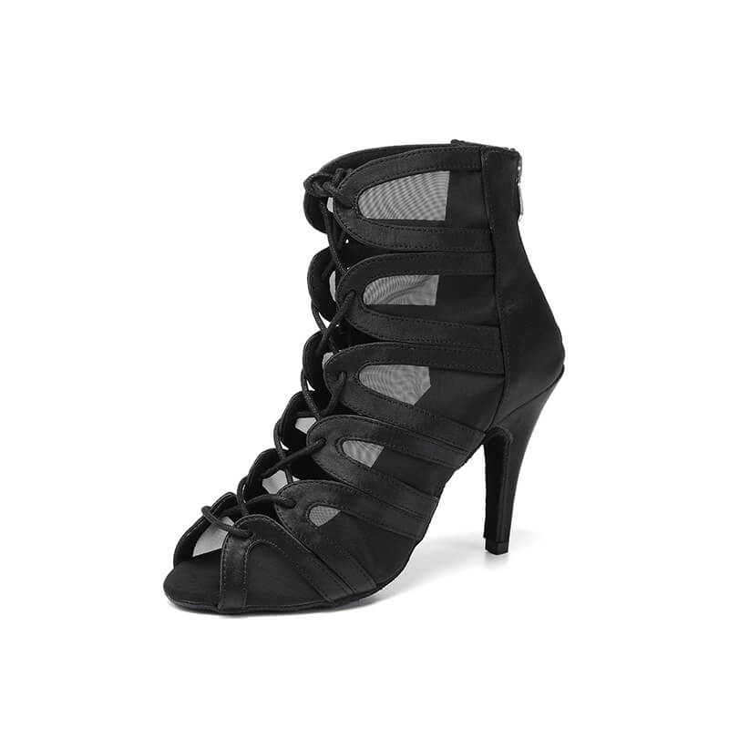 Black Satin High Heels Class Dance Shoes HIPPOSEUS black-satin-high-heels-class-dance-shoes-hipposeus