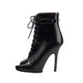 Black Lace-Up Sole Integrated Dance Boots