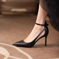 Black Matte Pointed Hollow Pumps