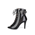 Black Patent Buckle Ankle Boots