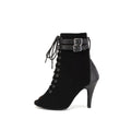 Black Professional High Heel Dance Boots