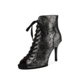 Black Snakeskin One-Piece Heel Sole Dance Boots