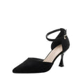 Black Suede Closed Toe Pumps