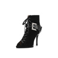 Black Suede One-Piece Sole Dance Boots