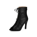Black Vegan Leather Dance Boots
