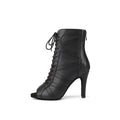 Black Vegan Leather Dance Boots