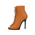 Bottes de danse marron monobloc à talon et semelle