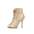 Bottes de danse monobloc champagne à talon et semelle