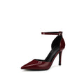 Claret Colored Strappy Pumps