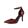 Claret Colored Strappy Pumps