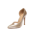 Escarpins en cuir verni abricot