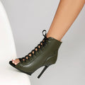 Green One-Piece Heel Sole Dance Boots
