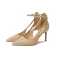 Nude Matte Pointed Hollow Pumps
