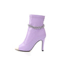 Purple Patent Leather Stiletto Dance Boots