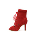 Red Suede Breathable Dance Boots