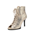 Silver Snakeskin One-Piece Heel Sole Dance Boots