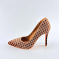 Vintage Style – Brown Houndstooth Plush Pumps