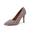 Vintage Style – Purple Polka Dot Plush Pumps