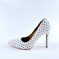 Vintage Style – White Heart Polka Dot Plush Pumps