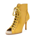 Yellow One-Piece Heel Sole Dance Boots